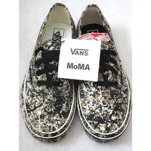 Vans x MoMA Women's Authentic Jackson Pollock Canvas Shoes Black Size 7 NIB